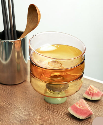 Avelena | Bunte Borosilikat-Dessertschale mit Löffel