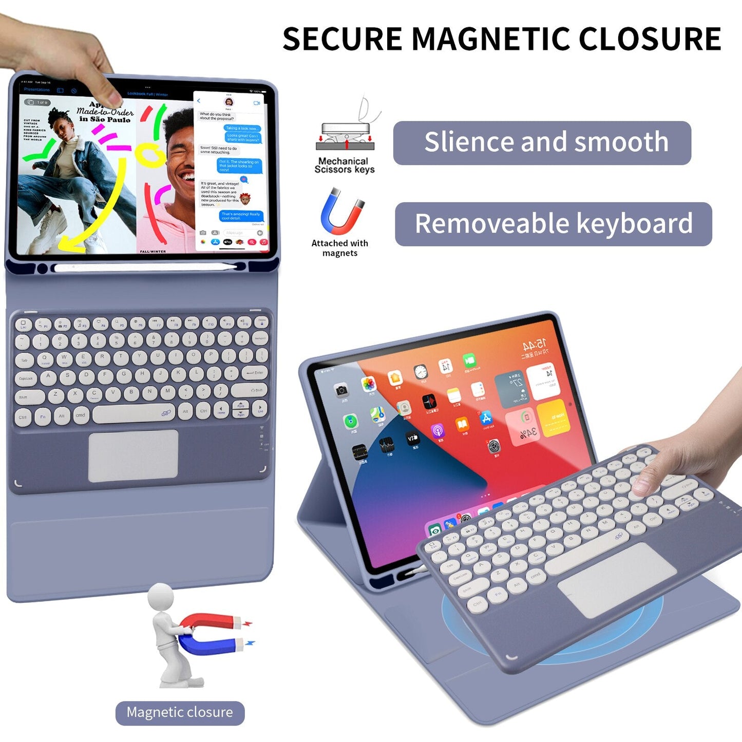 Avelena | Süße Rundfarbe Tastatur mit Touchpad
