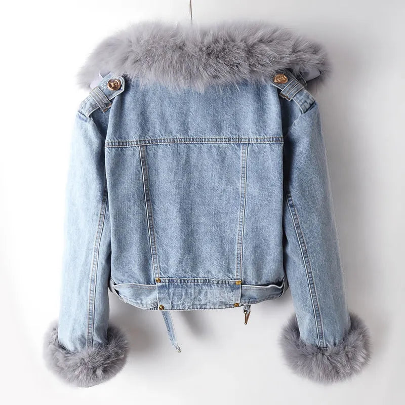 Avelena | Denim & Pelz Jacke