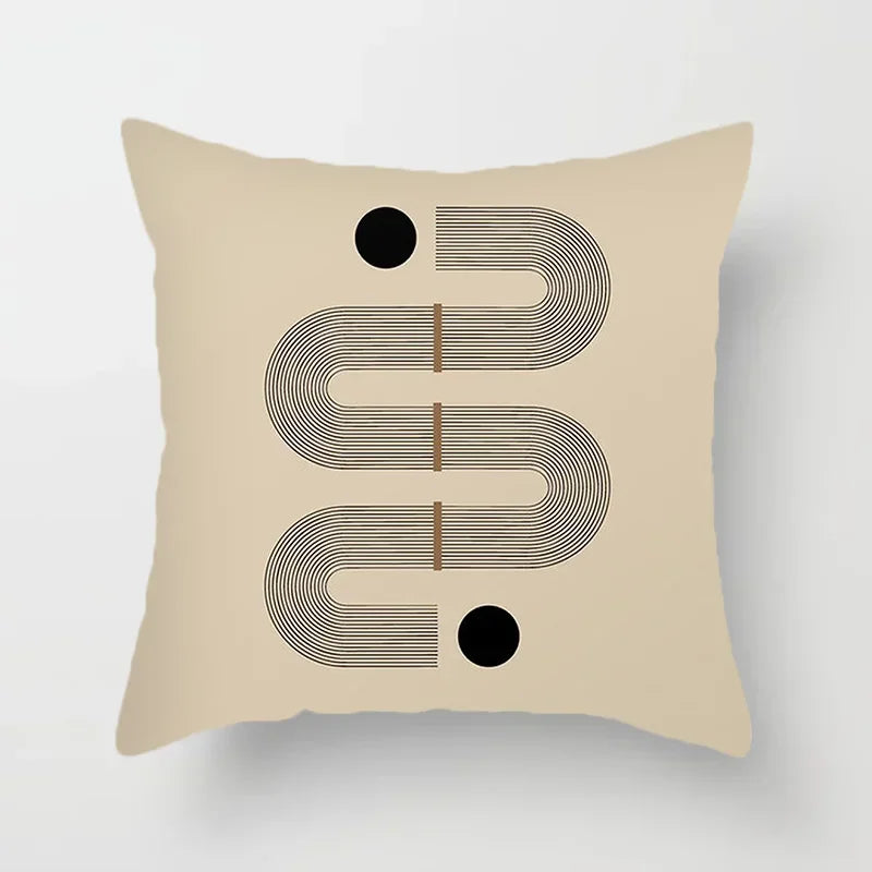 Avelena | Aurum Kissenbezug Moderne Schwarz-Weiß Kissenbezug mit Abstractem Kunstdruck