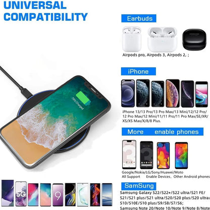 Avelena | 30W Schnelles kabelloses Ladepad | Premium USB C Ladekabel MagSafe Ladegerät für Apple iPhone, Samsung & Android - Fast Wireless Charging Pad