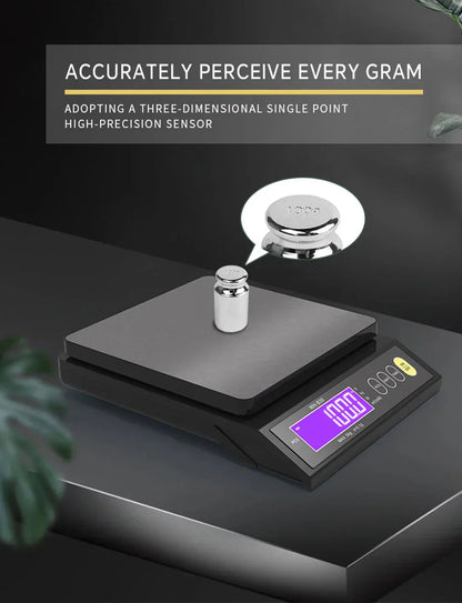 Avelena | 5 kg/0,1 g und 10 kg/1 g digitale elektronische Küchenwaage, LCD-Display, voll wasserdichtes Edelstahl-Waagetool zum Backen