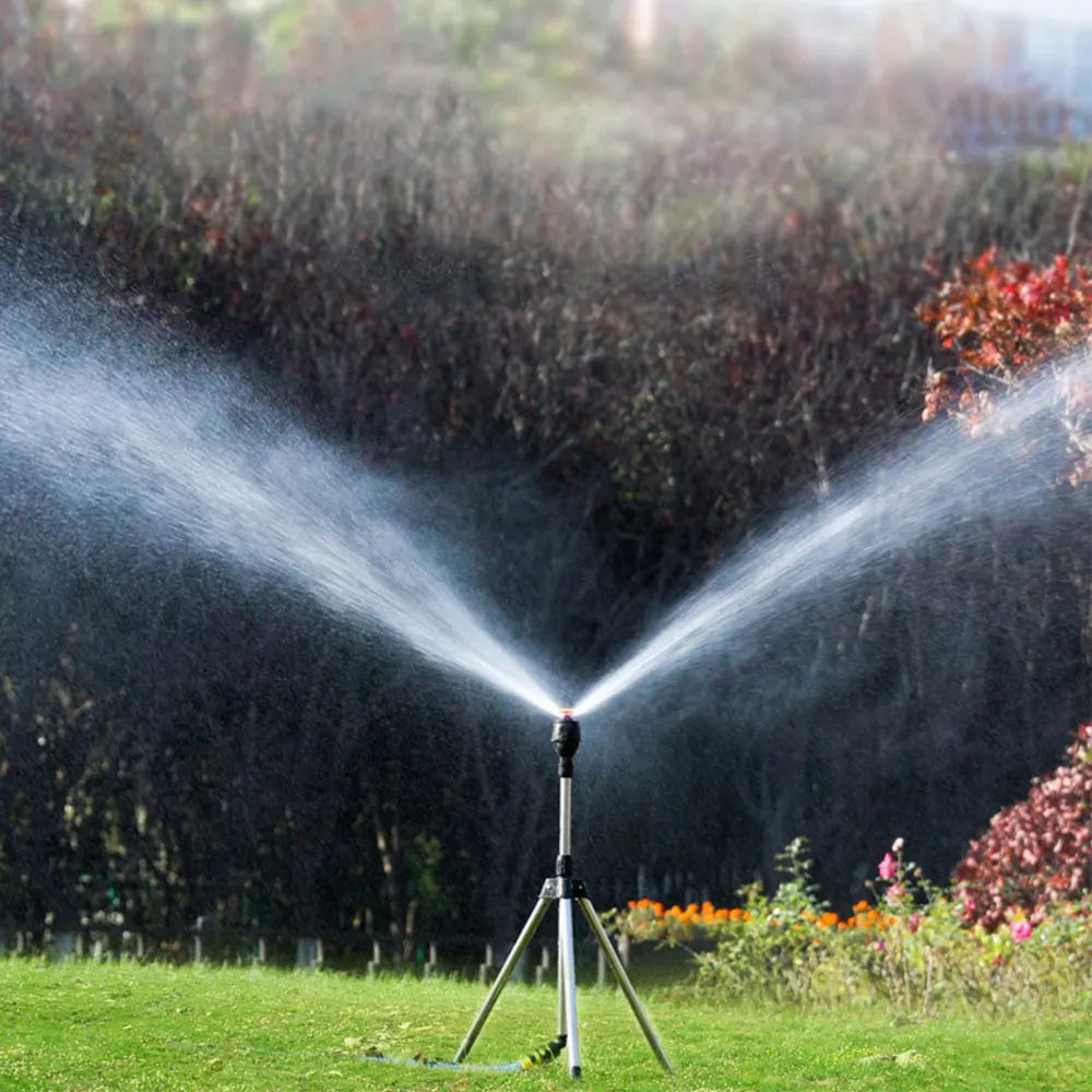 Avelena | Automatischer Rotierender Gartensprinkler mit Einziehbarem Stativ für den Garten