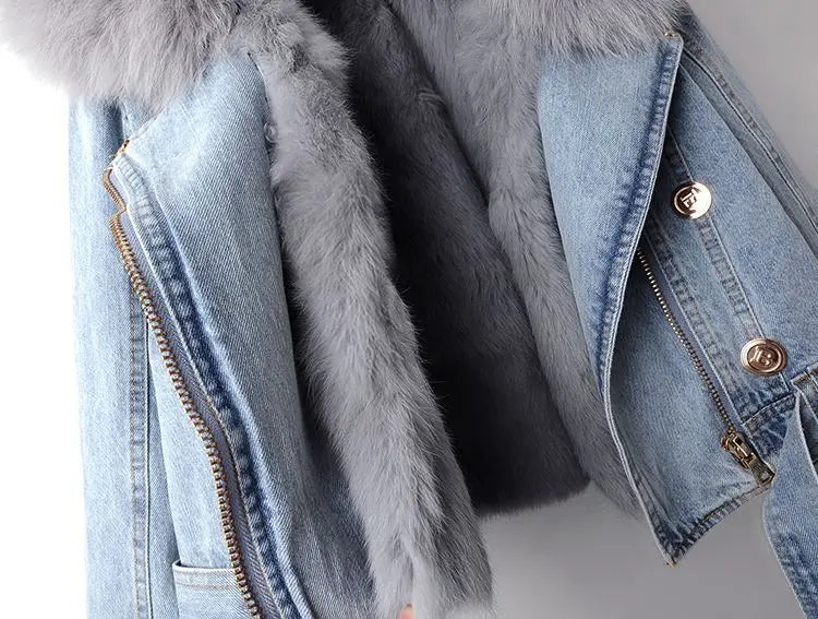 Avelena | Denim & Pelz Jacke