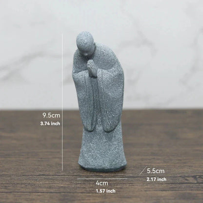 Avelena | Buddha Stein Statue Kleine Buddhistischen Mönche Tibetischer Buddhismus Figuren Zen Garten Ornament Meditation Zuhause Aquarium Dekoration