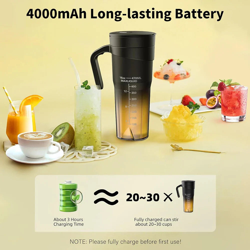 Avelena | Tragbarer Entsafter - Wiederaufladbarer Mini-Mixer mit 6 scharfen Klingen für Shakes und Smoothies
