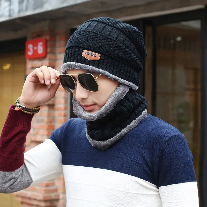 Avelena | Winter Beanie Mütze mit Schal