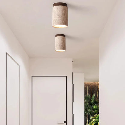 Avelena | Luxuriöse Travertin Led Hängeleuchte für Flur