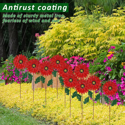 Avelena | Dekorative Sonnenblume aus Metall für Garten – Farbige Blumenstecker für Außenbereich und Landschaft