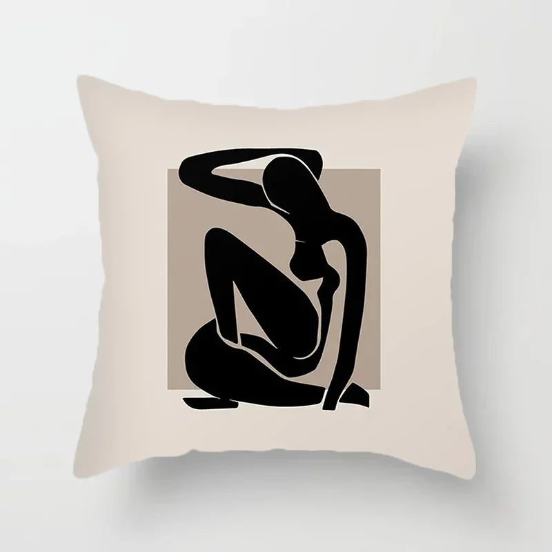 Avelena | Aurum Kissenbezug Moderne Schwarz-Weiß Kissenbezug mit Abstractem Kunstdruck