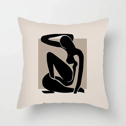 Avelena | Aurum Kissenbezug Moderne Schwarz-Weiß Kissenbezug mit Abstractem Kunstdruck