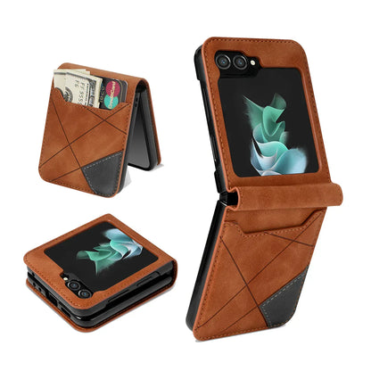 Avelena | Leder Geldbörsenhülle für Samsung Galaxy Z Flip Serie