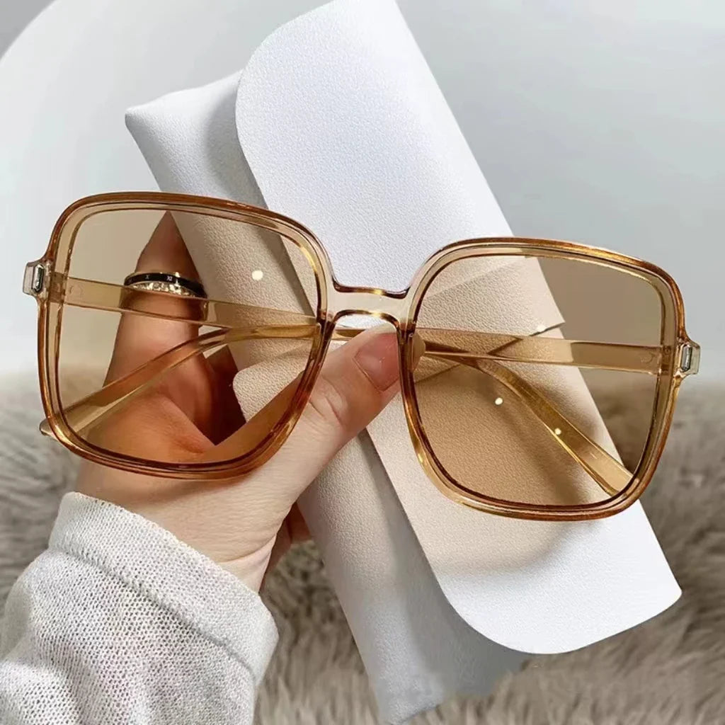 Avelena | Rechteckige Quadratische Augen Schutz Frauen Uv400 Sonnenbrille