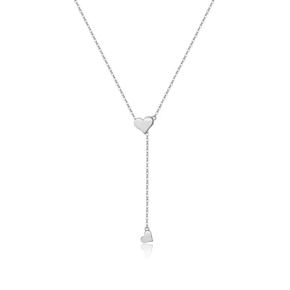 Avelena | 925 Sterling Silber Verstellbare Herz Anhänger Halskette
