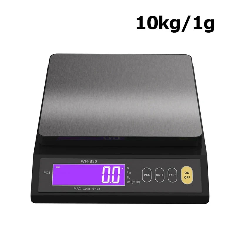 Avelena | 5 kg/0,1 g und 10 kg/1 g digitale elektronische Küchenwaage, LCD-Display, voll wasserdichtes Edelstahl-Waagetool zum Backen