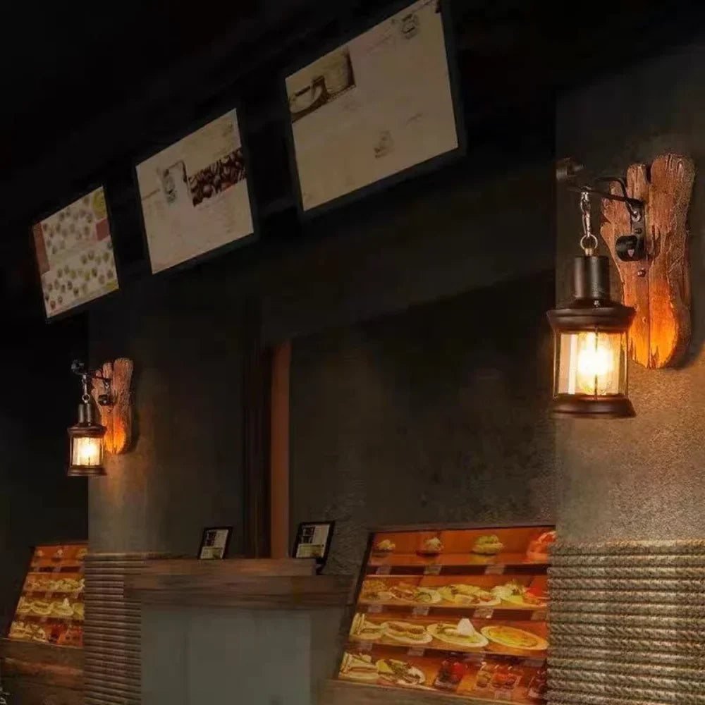 Avelena | Retro Laternenlampe Industrielle Laternen-Wandleuchte