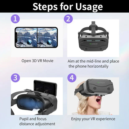 Avelena | Vr-Headset Virtual-Reality-Headset 3D-Brille für Smartphones