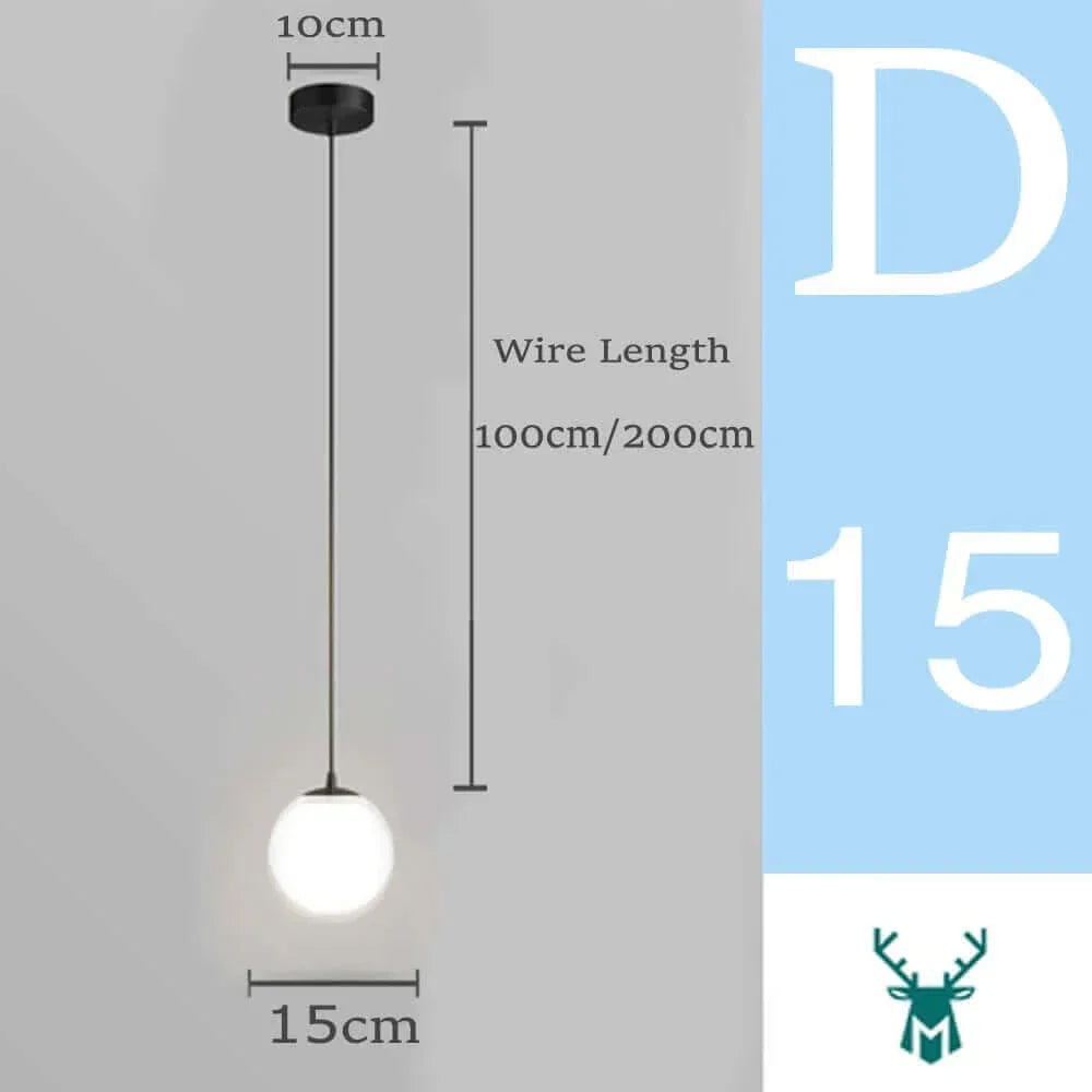 Avelena | Mid-Century Modern Glas Ball Pendelleuchte