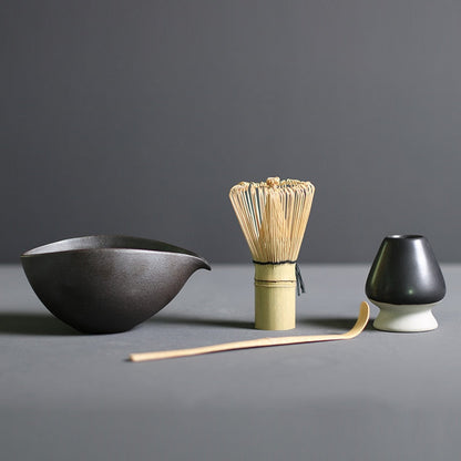 Avelena | 4-teiliger Matcha Set Hochwertiges Bambus & Keramik