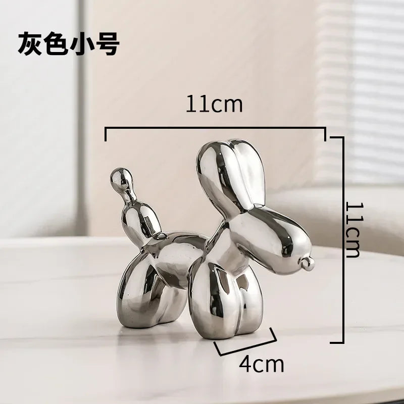 Avelena | Nordic Keramik Ballon Hund Skulptur Gold Tier Dekorationen Statue Wohnzimmer Ornamente Kreative Desktop Ornament Wohnkultur