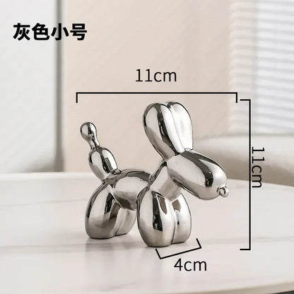 Avelena | Nordic Keramik Ballon Hund Skulptur Gold Tier Dekorationen Statue Wohnzimmer Ornamente Kreative Desktop Ornament Wohnkultur