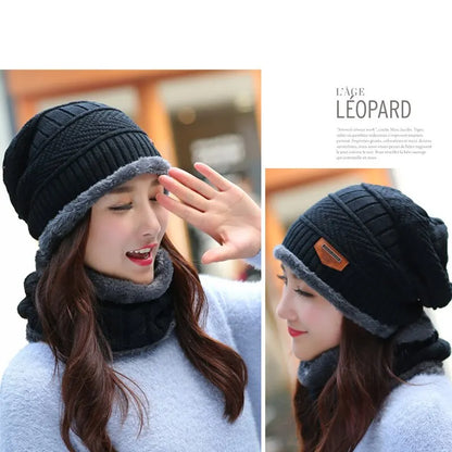 Avelena | Winter Beanie Mütze mit Schal