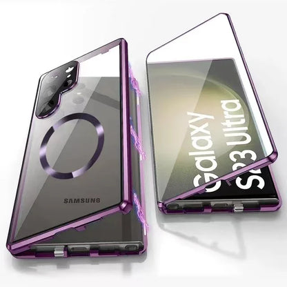 Avelena | Metall Aluminiumlegierung 360 Hülle mit Sicherheitsverschluss für Samsung Galaxy S24-S23 Serie