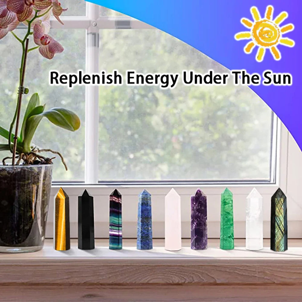 Avelena | Energora Kristall-Obelisk | Echter Naturquarz | Für Meditation & Chakra-Heilung | Spirituelles Dekoobjekt