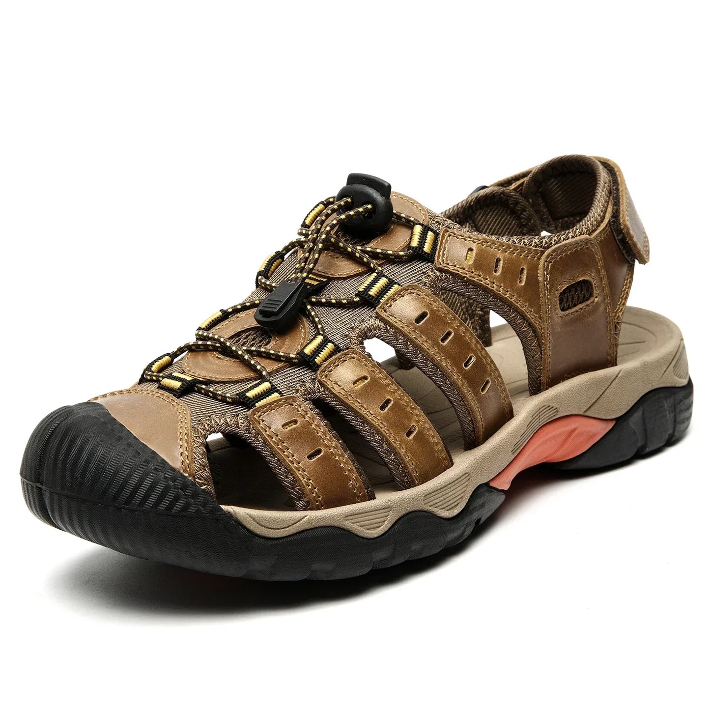 Avelena | Sommer Herren Outdoor Sandalen Strand Schuhe Echtes Leder Trekking Wandern