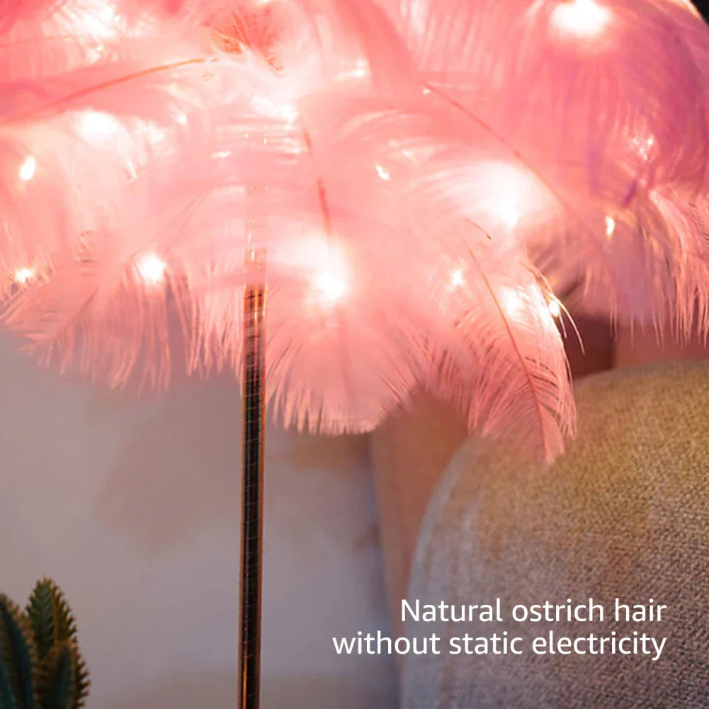 Avelena | LED Feder Tischlampe Nachtlicht USB betrieben Fernbedienung Nachttischelampen