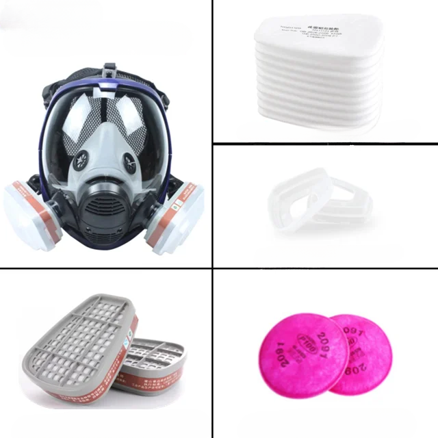 Avelena | Vollgesichts-Atemschutzmaske mit Anti-Beschlag-Linse und Industrie-Gasfiltern