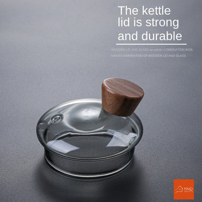 Avelena | Japanische Glas-Teekanne mit Holzgriff, kochende Teekanne, elektrischer Keramik-Ofen, Teebereiter, hochwertiges Tee-Set, hitzebeständige Teekanne, 700 ml