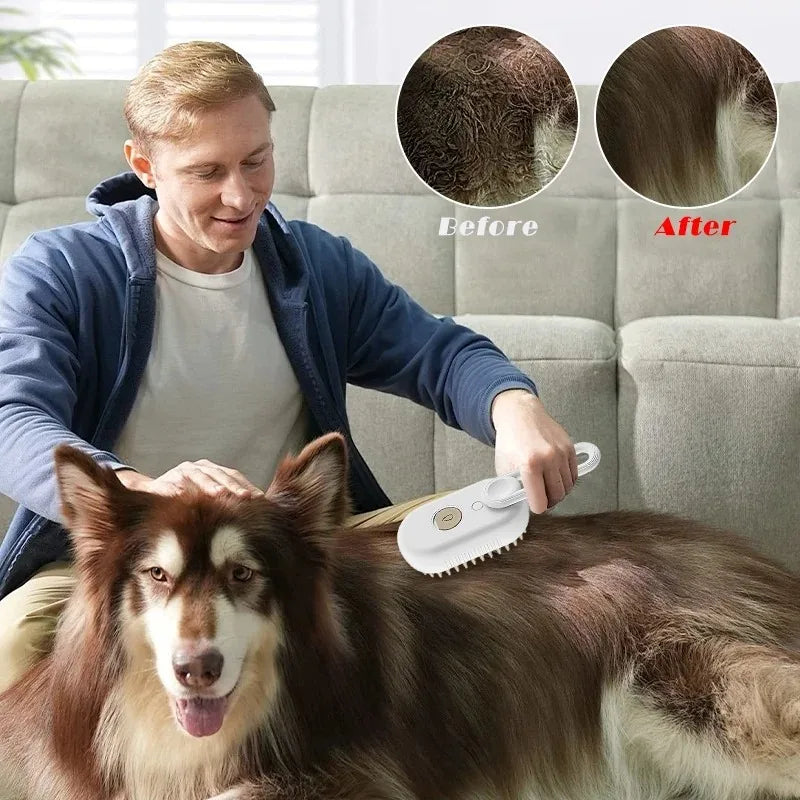 Avelena | 3-I-1 Elektrische Dampfbürste für Haustiere Steampet