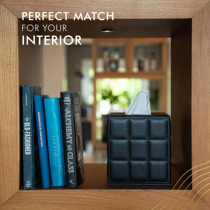 Avelena | Moderner Taschentuchboxhalter Quadrat, Serviettenhalter Pumppapier Fallspender, Gesichtstuchboxabdeckung für Zuhause Badezimmer Bürotisch