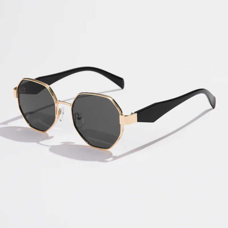 Avelena | Polygon Metall Fahrt Sonnenbrille Uv400 Punk Sonnenbrille