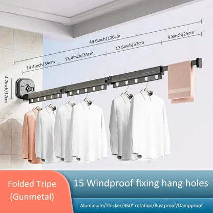 Avelena | WallDry Flex – Faltbarer wandmontierter Wäschetrockner für platzsparende Wäsche