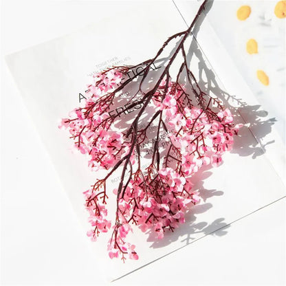 Avelena | 30 Cm Pink Seiden-Gipskraut Künstliche Blumen Kleine束 5 Gabeln Wohnzimmer Dekoration Künstliche Pflanzen Vase für Zuhause Hochzeit