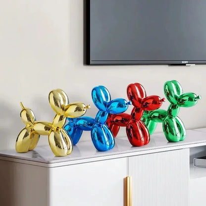 Avelena | Nordic Ballon Hund Skulptur Harz Tier Ornament Kunst Skulpturen und Figuren Handwerk Hause Dekoration Zimmer Desktop Zubehör