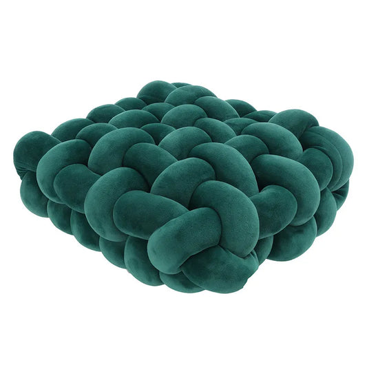 Avelena | Wohnzimmer Weicher Plüsch Knoten Kissen Sofa Kissen Einfarbig Quadratisch Handgewebtes Zuhause Wurfkissen Quadratisches Gewebtes Sitzkissen Kissen