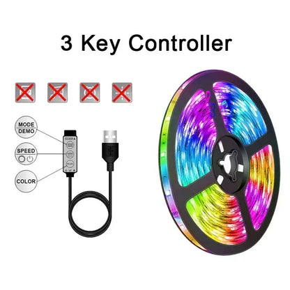 Avelena | RGB 5050 LED Strip Light mit Fernbedienung & App-Steuerung - USB-betrieben
