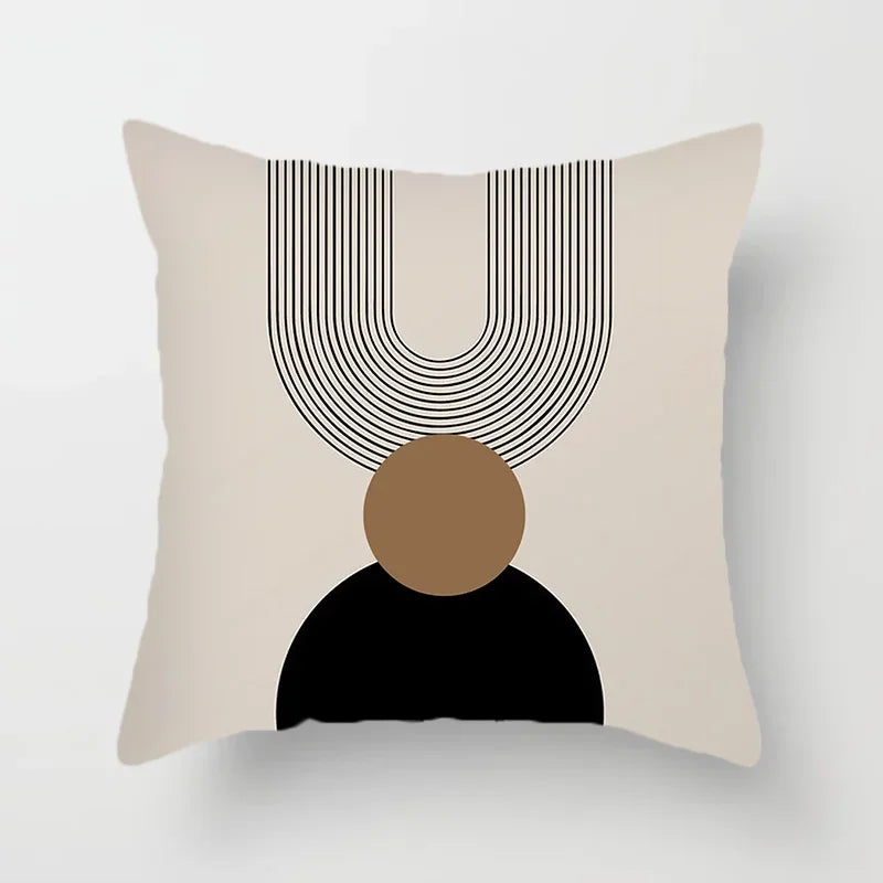 Avelena | Aurum Kissenbezug Moderne Schwarz-Weiß Kissenbezug mit Abstractem Kunstdruck