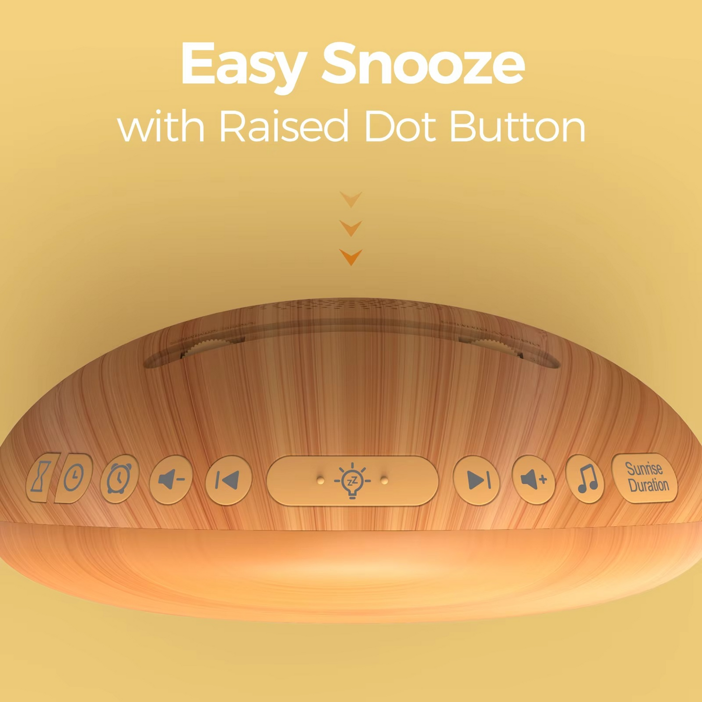 Avelena | Sunrise Wake-Up Light Alarm Clock mit 8 Farben, 26 Schlafgeräuschen & Holzmaserungsdesign