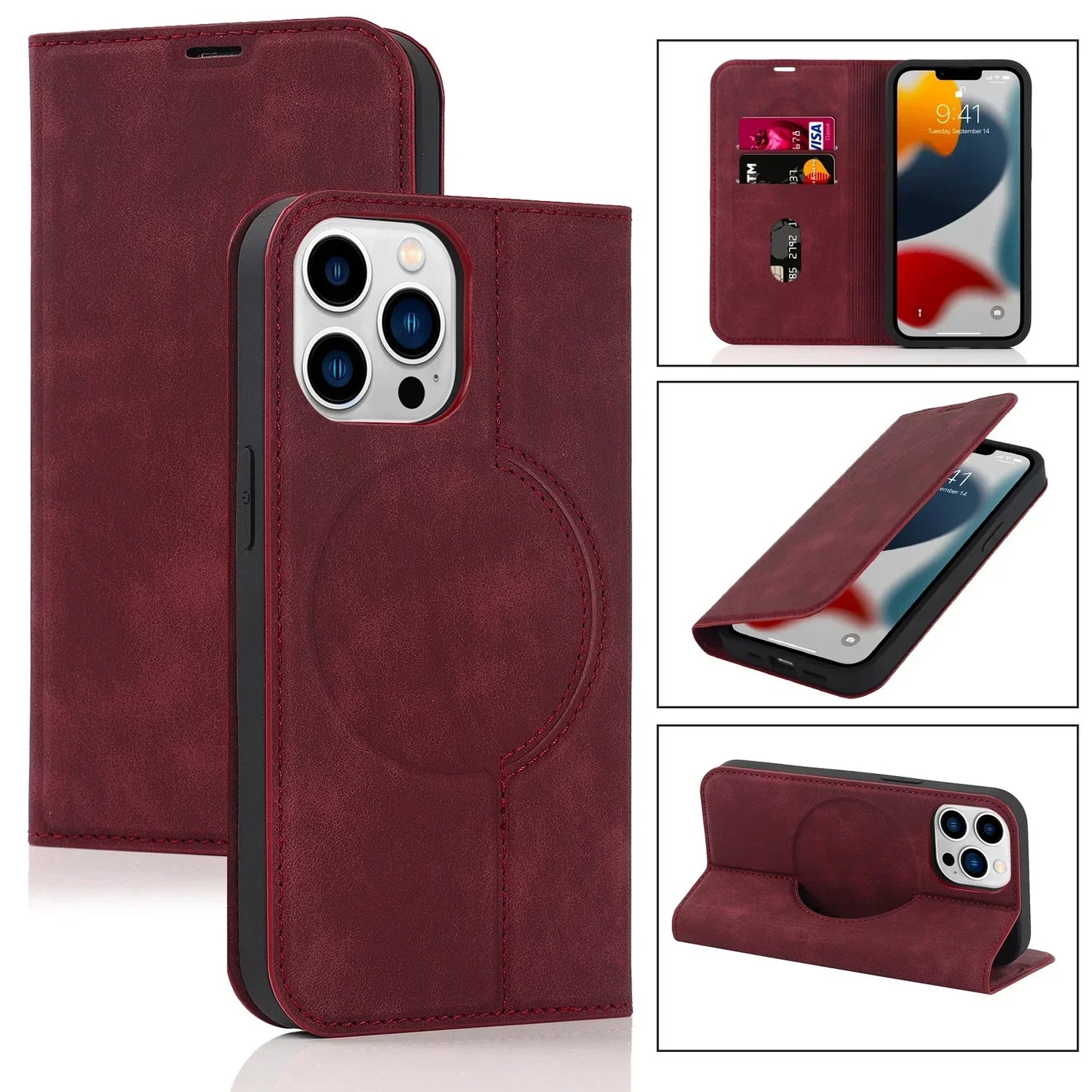 Avelena | Wallet Hülle MagSafe Wireless Charging- iPhone