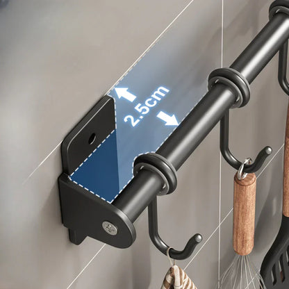 Avelena | HangMaster Küchen-Wandregal | Stabiler Stahl | Für Küchenhelfer & Pfannen