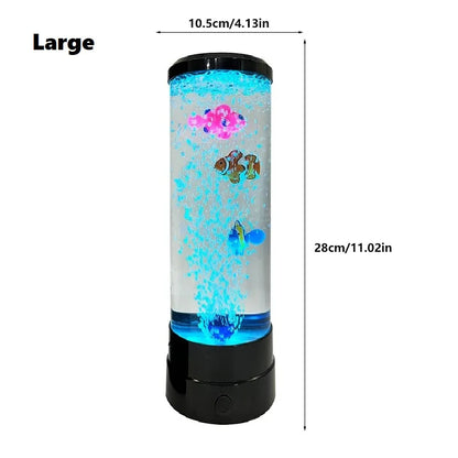 Avelena | Simulated Led Colorful Large Bubble Fish Light Aquarium Tank Usb Night Light for Home Desk Bedroom Living Room