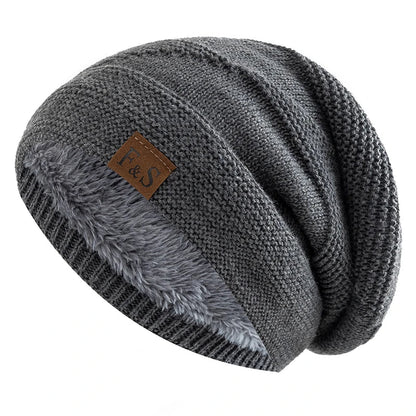 Avelena | Unisex Slouchy Winter Beanie - Pelzfutter