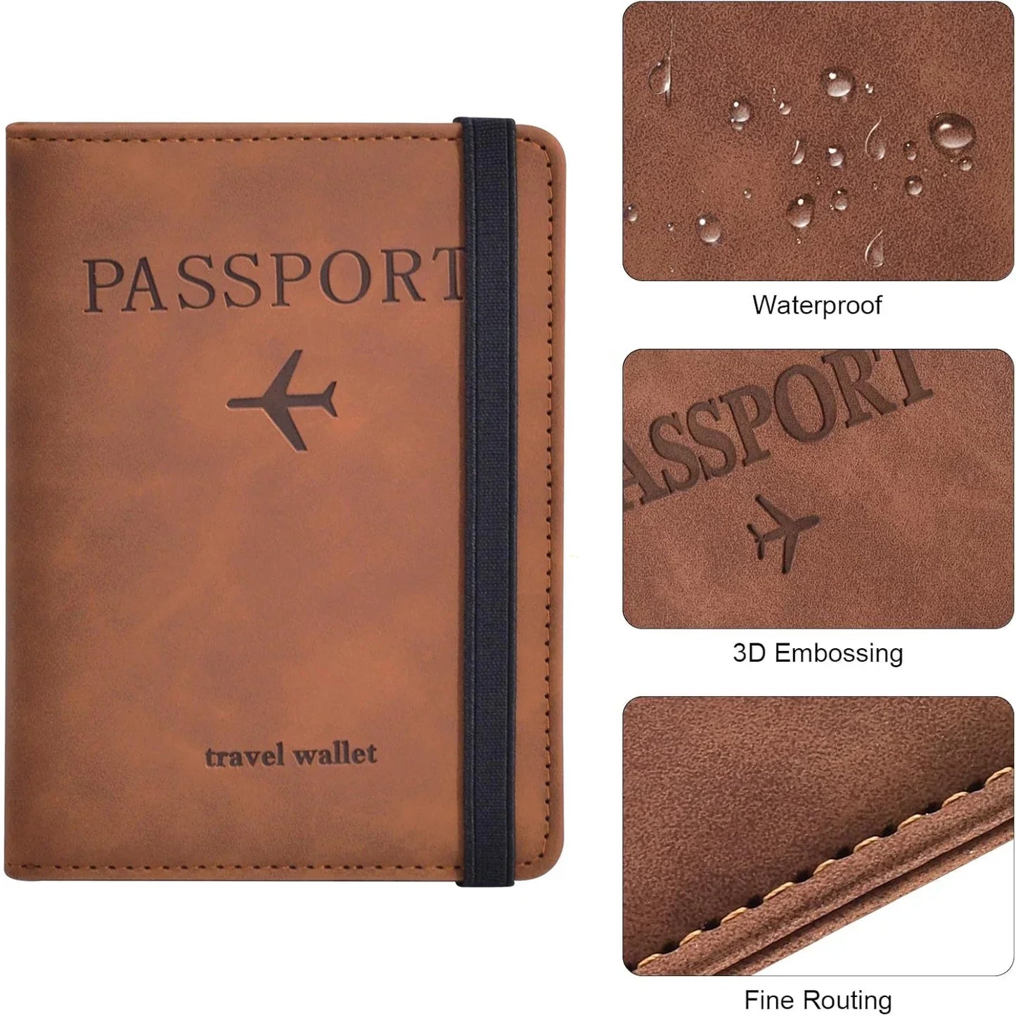 Avelena | Voyanex Reisepasshülle | RFID-Schutz & Kartenfächer | Unisex Design | PU-Leder