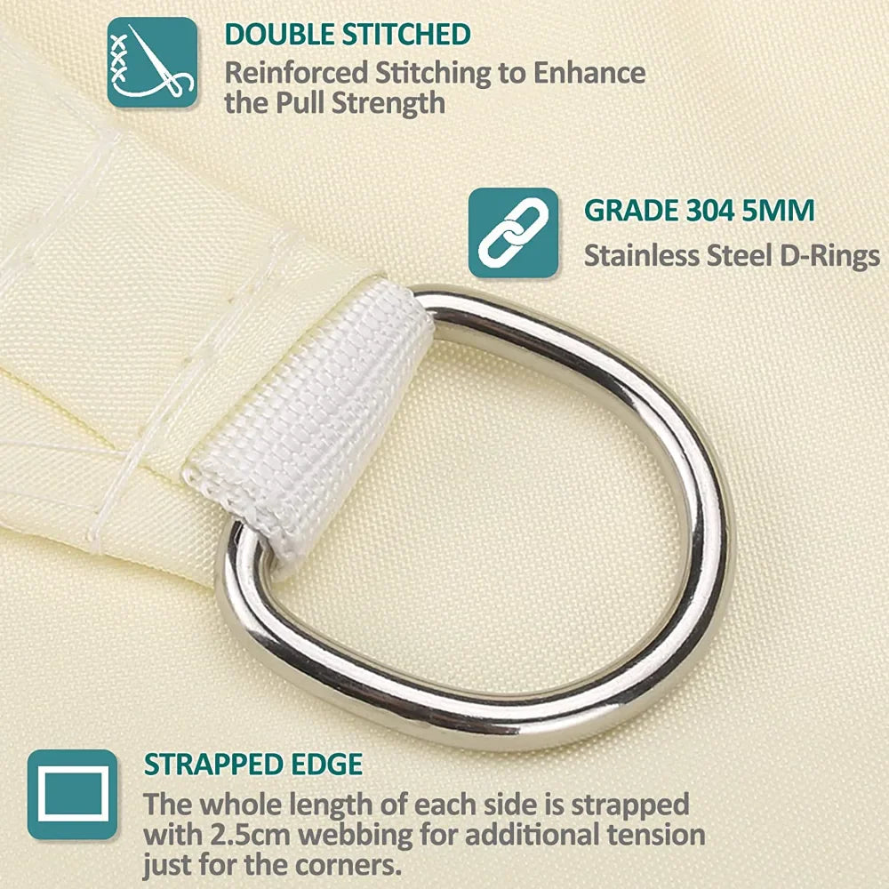 Avelena | Wasserdichter rechteckiger Sonnenschutzsegel mit UV-Schutz & Montagesets – ShadeGuard