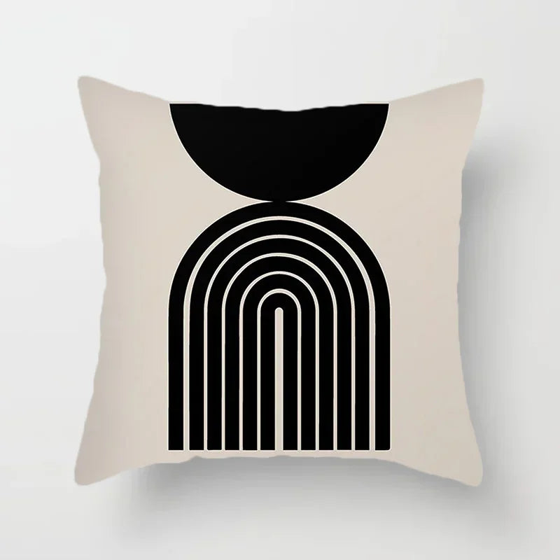 Avelena | Aurum Kissenbezug Moderne Schwarz-Weiß Kissenbezug mit Abstractem Kunstdruck