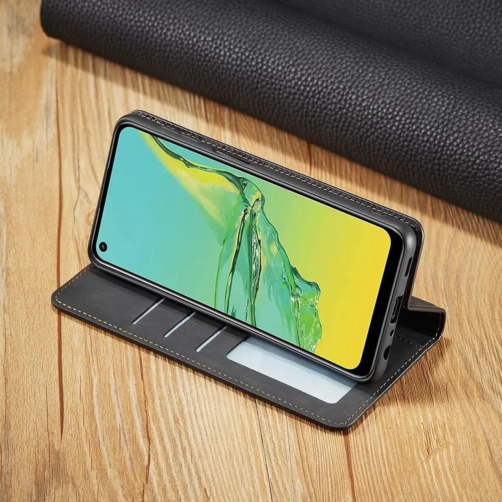 Avelena | Samsung Hülle: Magnetische Leder Tasche für stilvollen Schutz